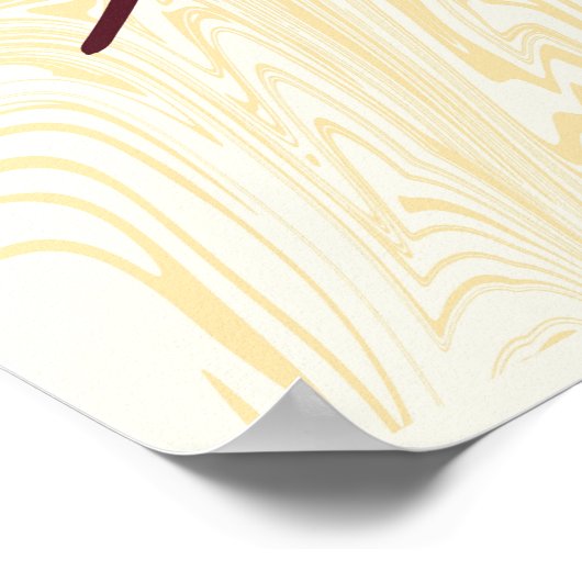 Marble Sunset Leaf Poster (Ecke)