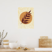 Marble Sunset Leaf Poster (Küche)