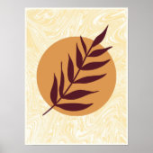 Marble Sunset Leaf Poster (Vorne)