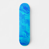 Marble Swirl Aqua Blue Skateboard (Vorne)