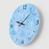 Marble swirl print - sky blue große wanduhr (Winkel)