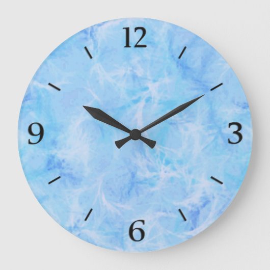 Marble swirl print - sky blue große wanduhr (Vorderseite)