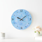 Marble swirl print - sky blue große wanduhr (Zuhause)