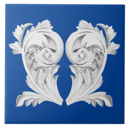 Marble Tendrils auf einer blauen Keramik Fliese