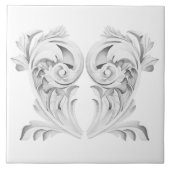 Marble Tendrils auf einer weißen Keramik Fliese (Vorderseite)