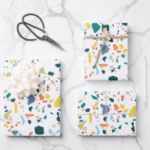 Marble Terazzo Pattern Geschenkpapier Set