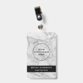 Marble Texture Company Individuelle Name Abzeichen Ausweis (Vorderseite mit Clip)
