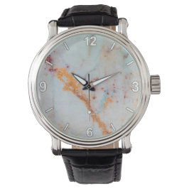 Marble Texture Wrist Watch Modern Minimal Style Armbanduhr