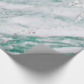 Marble Tiffany Silver Grau Aquamarin grüner Stein  Geschenkpapier (Ecke)