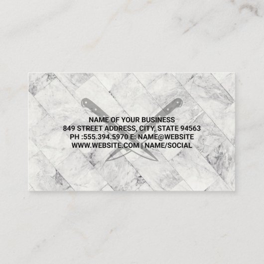 Marble Tiling | Koch Knicks Visitenkarte (Rückseite)