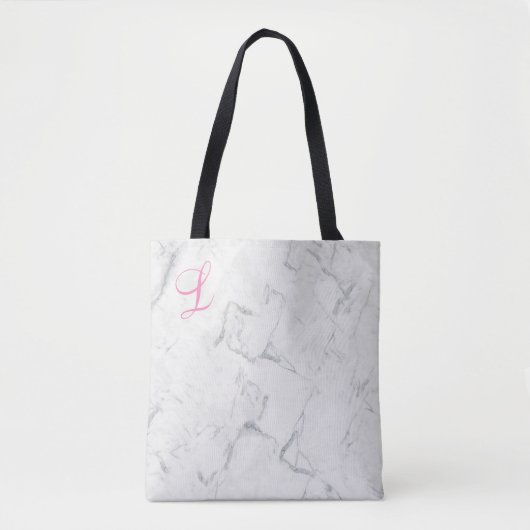 Marble Tote Bag mit initialer Momogrammatierung Tasche (Vorderseite)