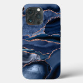 Marble Trendy Navy Blue Agate Geode Case-Mate iPhone Hülle (Rückseite)