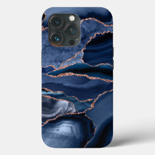 Marble Trendy Navy Blue Agate Geode Case-Mate iPhone Hülle