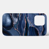 Marble Trendy Navy Blue Agate Geode Case-Mate iPhone Hülle (Rückseite (Horizontal))