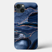 Marble Trendy Navy Blue Agate Geode Case-Mate iPhone Hülle (Rückseite)