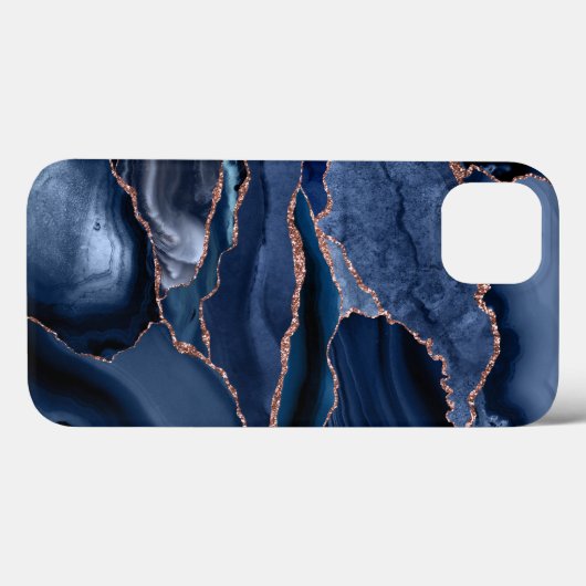 Marble Trendy Navy Blue Agate Geode Case-Mate iPhone Hülle (Rückseite (Horizontal))