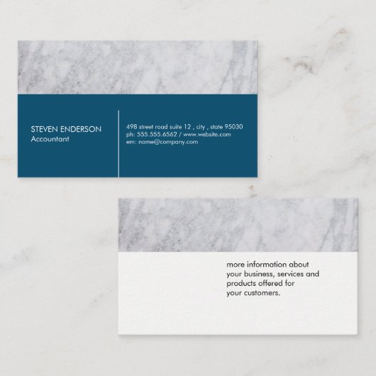 Marble Trim Blue Visitenkarte (Vorne/Hinten)