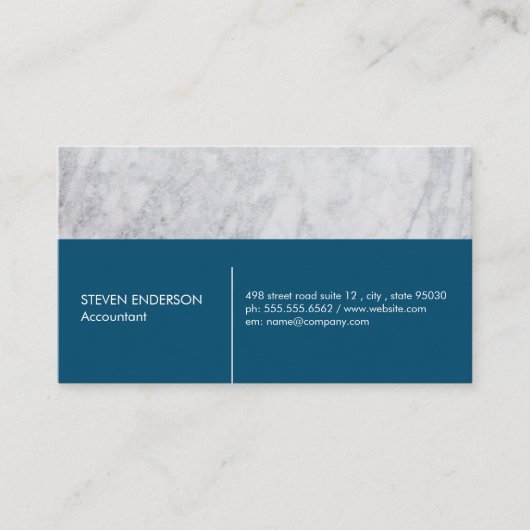 Marble Trim Blue Visitenkarte (Vorderseite)