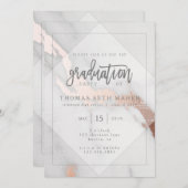 MARBLE UND ROSE GOLD ABSCHLUSS EINLADUNG (Vorne/Hinten)