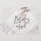 MARBLE UND ROSE GOLD BRIDESMAID EINLADUNG (Vorne/Hinten)