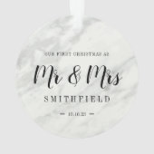 Marble Unsere ersten Weihnachten als Mr. & Mrs. We Ornament (Rückseite)