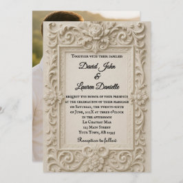 Marble Veil Foto Wedding Einladung