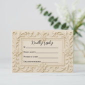Marble Veil Wedding RSVP Card (Stehend Vorderseite)