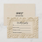 Marble Veil Wedding RSVP Card Karte (Vorne/Hinten)