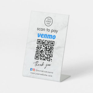 Marble Venmo QR Code Zahlung Logo Zur Bezahlun Sockelschild