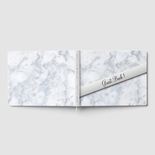 Marble W White Sash Gästebuch (Voll)