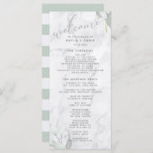 Marble Watercolor Floral Wedding Program Programm (Vorne/Hinten)