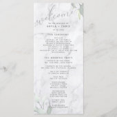 Marble Watercolor Floral Wedding Program Programm (Vorderseite)