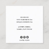 MARBLE WATERCOLOR GREEN MONSTERA LEAF FOLIAGE QUADRATISCHE VISITENKARTE (Rückseite)