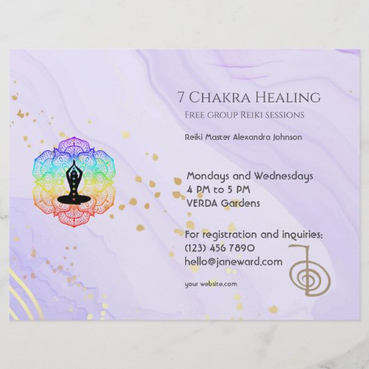 Marble Waves Chakra Energie Heiler Reiki Horizonta Flyer (Vorne)