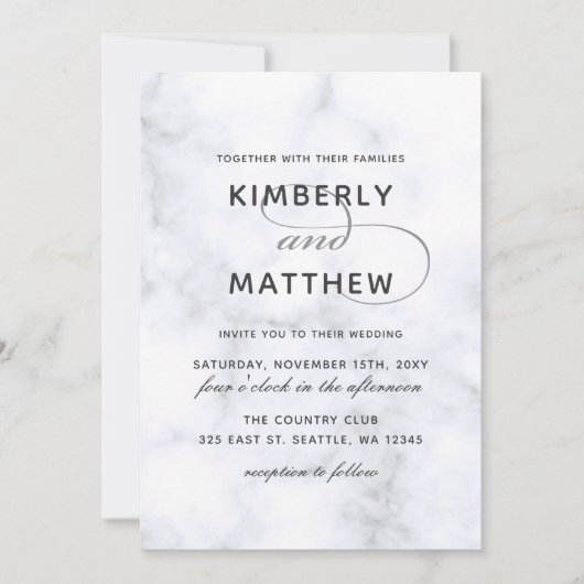 Marble Wedding Einladung (Vorderseite)