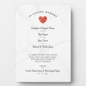 Marble Wedding Family Gedenktisch Rotes Herz Fotoplatte (Vorderseite)