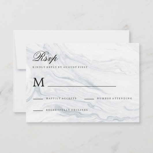 Marble Wedding RSVP Response Karte (Vorderseite)