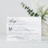 Marble Wedding RSVP Response Karte (Stehend Vorderseite)