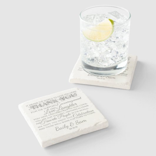 Marble Wedding Untersetzer (Seitenansicht)