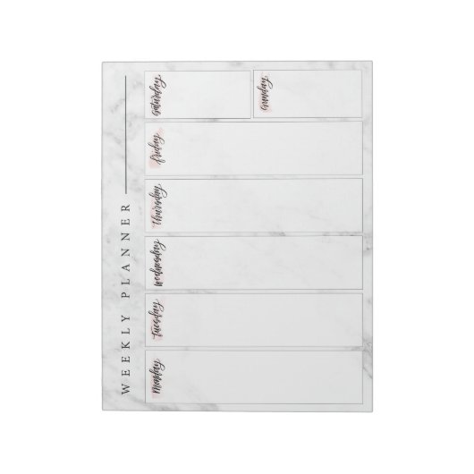 Marble Weekly Planner Notepad Notizblock (Rotiert)