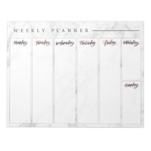 Marble Weekly Planner Notepad Notizblock