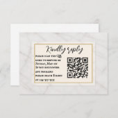 Marble Whisper QR Code Wedding RSVP Card (Vorne/Hinten)