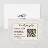 Marble Whisper QR Code Wedding RSVP Card Karte (Vorne/Hinten)
