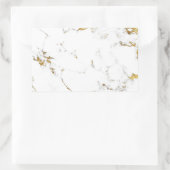 Marble White Gold Abstrakt Stone Gastgeschenk Hoch Rechteckiger Aufkleber (Tasche)