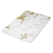 Marble White Gold Gray Carrara Abstrakt Urban Lux Badematte (Schrägansicht)