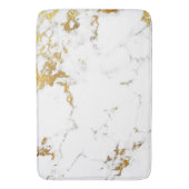 Marble White Gold Gray Carrara Abstrakt Urban Lux Badematte (Vorderseite Vertikal)