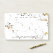 Marble White Gold Name Adress Minimal Lux Post-it Klebezettel (Auf Schreibtisch)