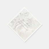 Marble White Gray Minimalism Bridal Wedding Serviette (Ecke)