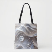 Marble White Moon Minimal Stone Aesthetic Tasche (Vorderseite)