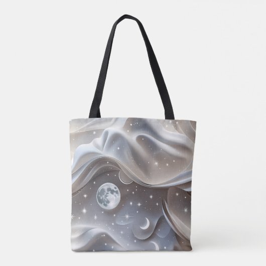 Marble White Moon Minimal Stone Aesthetic Tasche (Rückseite)